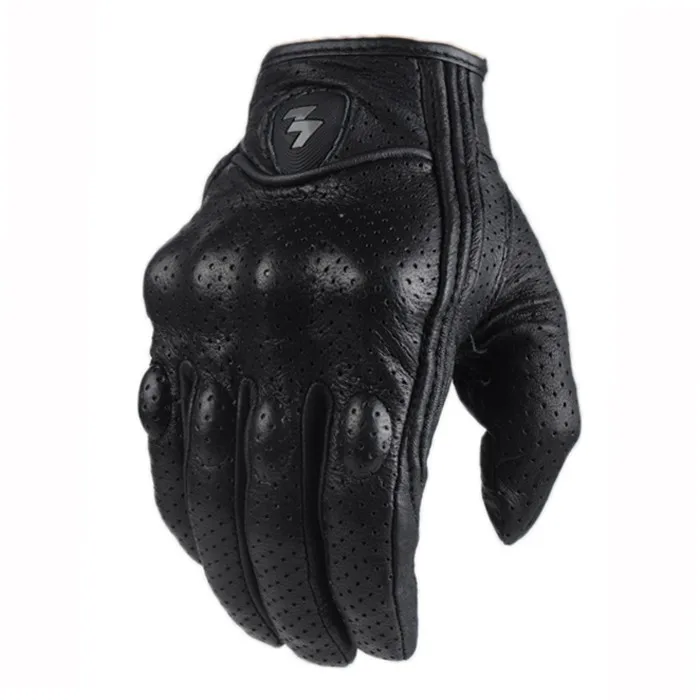 Guanti moto da corsa neri in vera pelle moto bianco Road Racing Team Glove uomo estate inverno