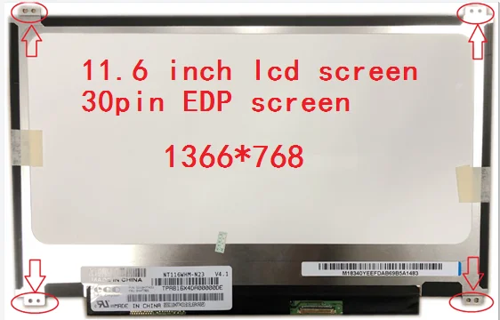 

11.6" inch EDP slim 30pin laptop LED Screen B116XTN01. 0 N116BGE-EB2 NT116WHM-N12 N116BGE-EA2 N116BGE-E42