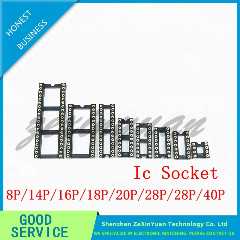 10PCS Round Hole IC Socket ช่องเสียบ DIP 6 8 14 16 18 20 24 28 Pin ซ็อกเก็ต DIP6 DIP8 DIP14 DIP16 DIP18 DIP20 DIP24 DIP28 DIP-8
