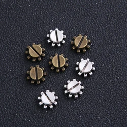 12pcs 11mm Two Color Steampunk Gear Jewelry Charms Zinc Alloy Trendy Cameo Small Gear Pendant Jewelry