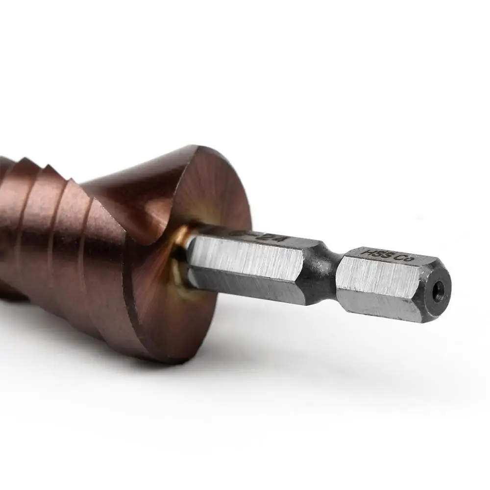 Imagem -06 - Brocas de Metal de Alta Velocidade Cone Aço Hex Shank Broca Step Cortador de Furos para Aço Inoxidável Hss co Hssco Conjunto de Ferramentas M35 Cobalto