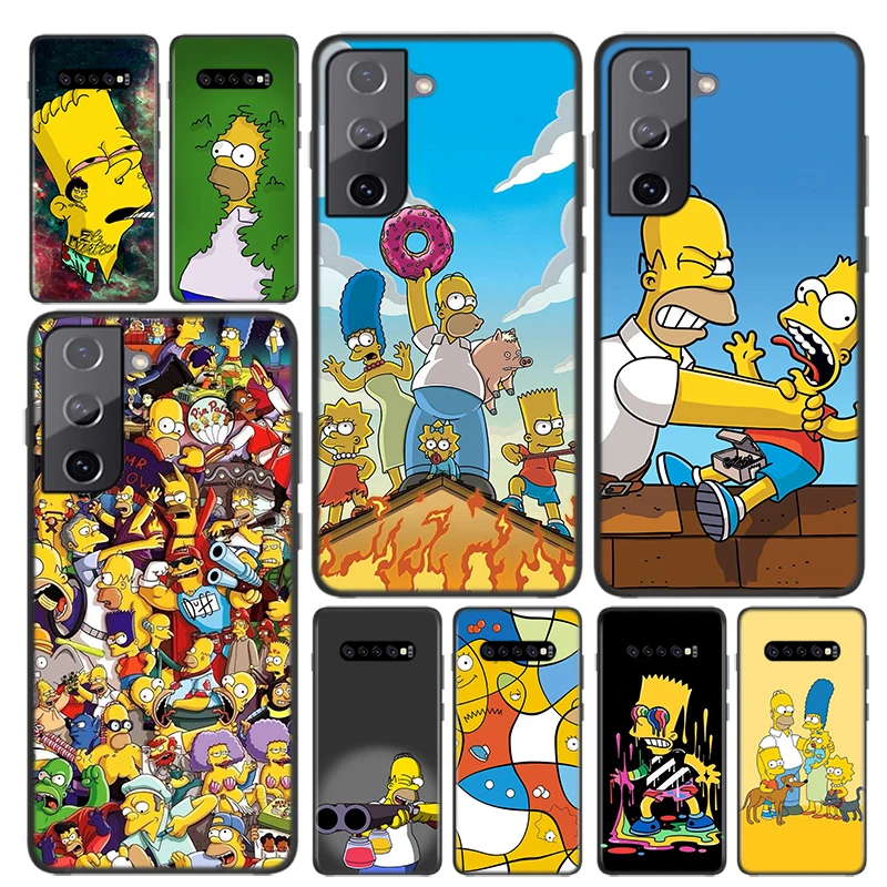 

The Simpsons For Samsung Galaxy S24 S23 S22 S21 S20 Ultra Plus Pro S10 S9 S8 S7 4G 5G Silicone Soft Black Phone Case