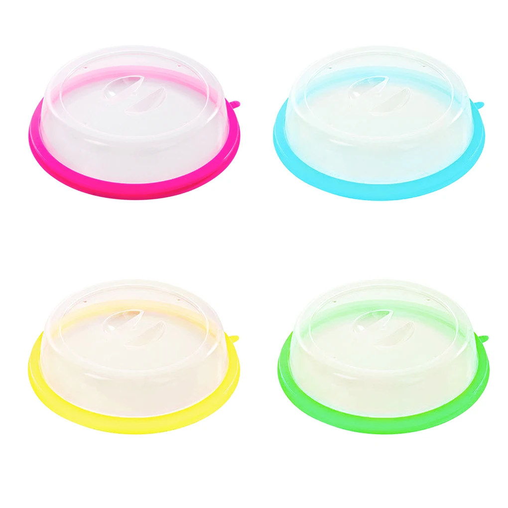 

New Portable 1PC Food Cover Microwave Oven Dish Plate PP Cover Transparent Anti-splash Cap with Color Random Handle