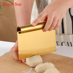 1PC Metal Scraper Cake Stainless Steel Dough Cutter Manual Pastry Spatulas Pizza Scraper Baking Pastry Tools Kitchen Accessories