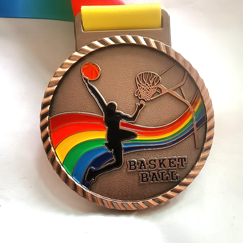 Jump Dunk  Color Medal + Color Rribbon Is Suitable For All Kinds Of Basketball Games 6.8CM