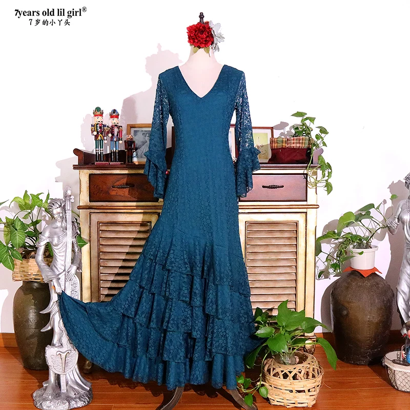 Spanisches Tanzkleid Flamenco-Kleid Wear Damen 5DTT33