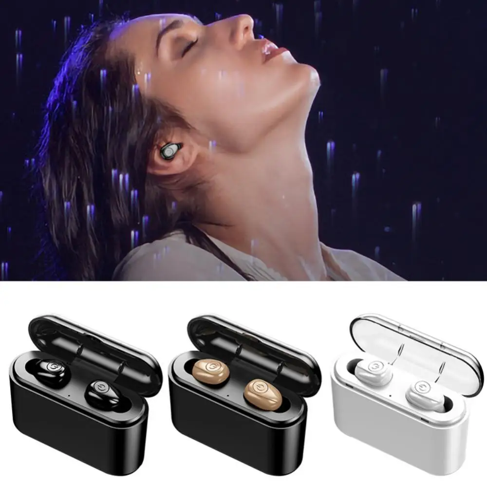 Wireless Bluetooth Headset 4.2 TWS Mini Bass Stereo Earbuds Charge bin with extra-large power cell phone charging function