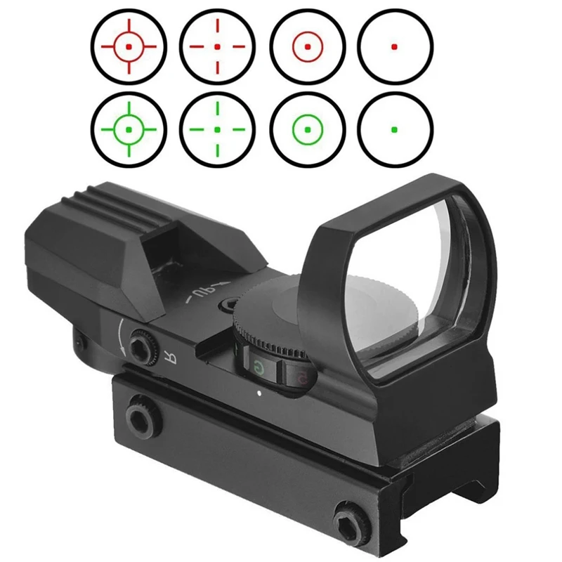 

Four-Variable Point Sight Red Point Aiming Telescope Cross Adjustable Holographic Sight Belt Light 11/20 MM Holographic Sighting