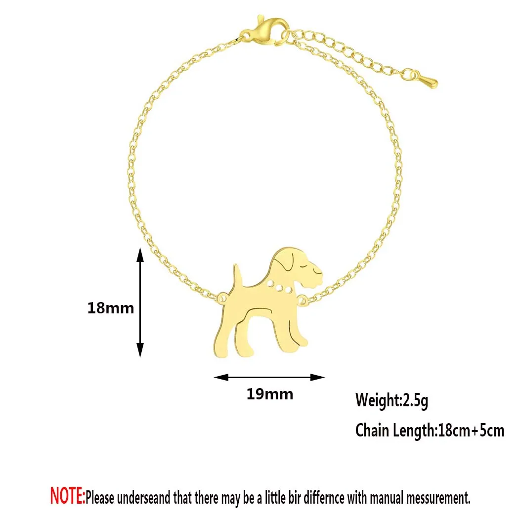 Cxwind Fashion English Bulldog/Schnauzer/Golden Retriever Dog Bracelet  Feminine Jewelry for Women Gifts Charm Bracelet Pulsera