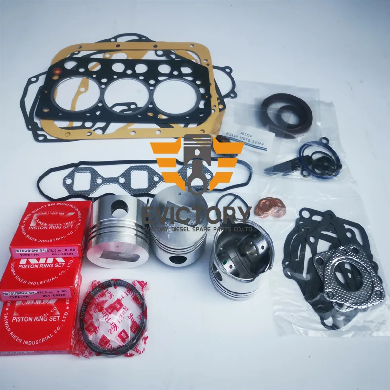 

Oversize +0.50MM S3L S3L2 piston and ring full gasket bearing kit for Mitsubishi