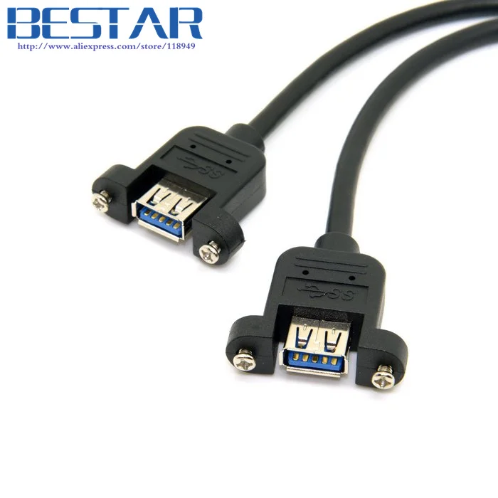 USB3.0 đen USB 3.0 Dual Cổng Nữ Vít Gắn Kết Loại để Bo Mạch Chủ 20pin Tiêu Đề Cable 20 cm 30 cm 0.2 m 0.3 m
