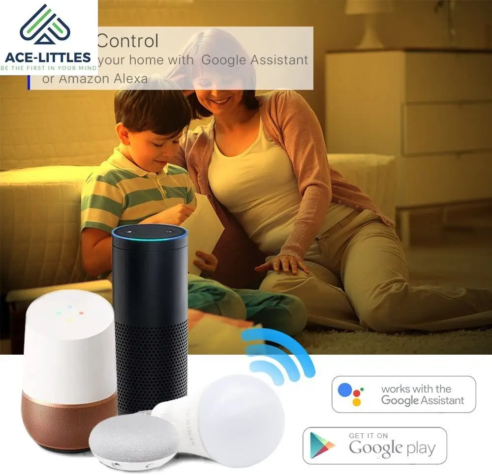 Smart WiFi Light Bulb, LED RGB Color Changing, A19 E26 Multicolor LUMIMAN 2 Pack Usb Led Light