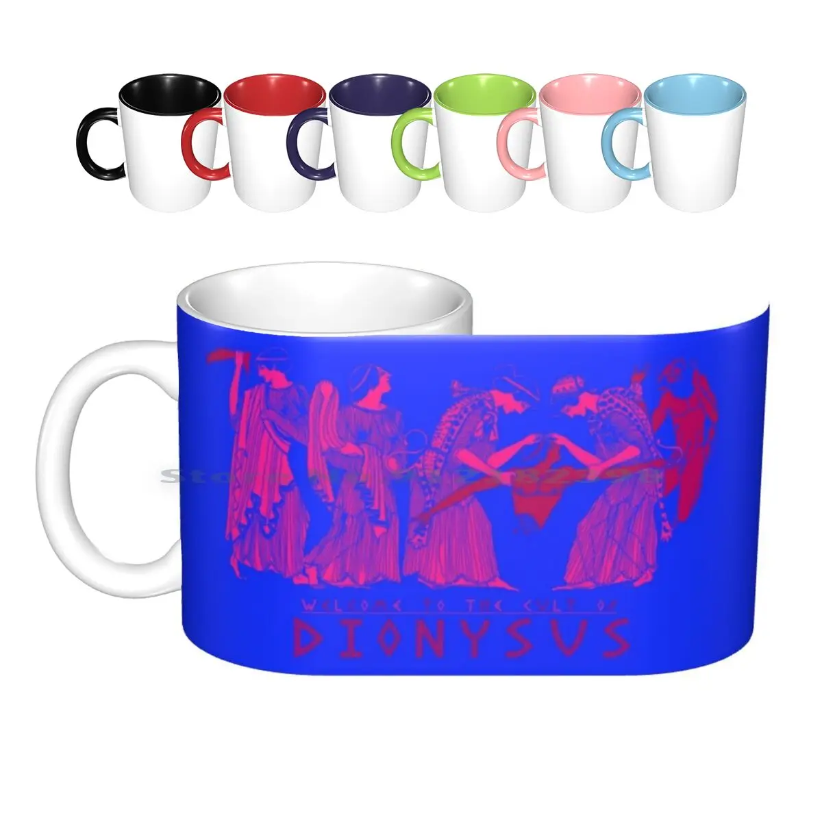 Death Of Pentheus ( Pink And Blue Version ) Ceramic Mugs Coffee Cups Milk Tea Mug Greek Mythology Ancient Greece Bacchus