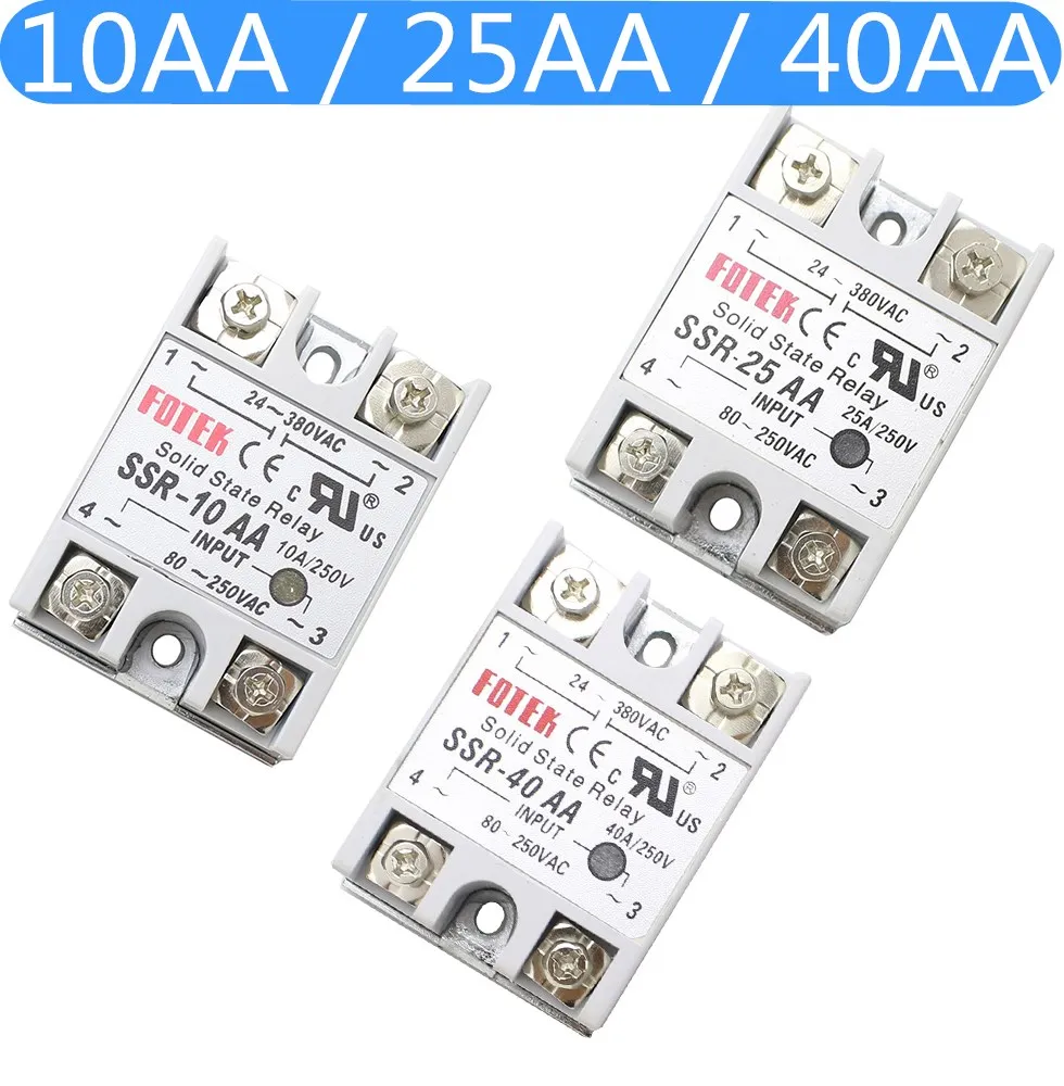 SSR-10 25  40 50 60 75 80  100DA DC control AC SSR white shell Single phase Solid state relay without plastic SSR-25DA SSR-40DA