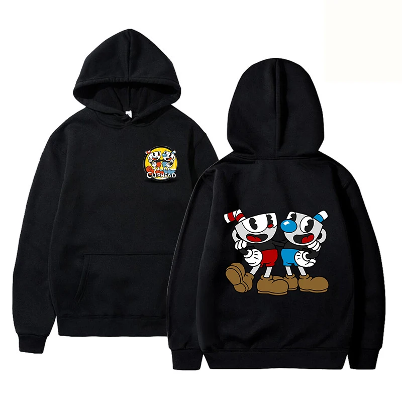 

Cuphead Game Mugman Hoodies Men Women Hooded Pullover Sweatershirt Male Female Boys Girls Hip Hop Hoddie Sweatshirts