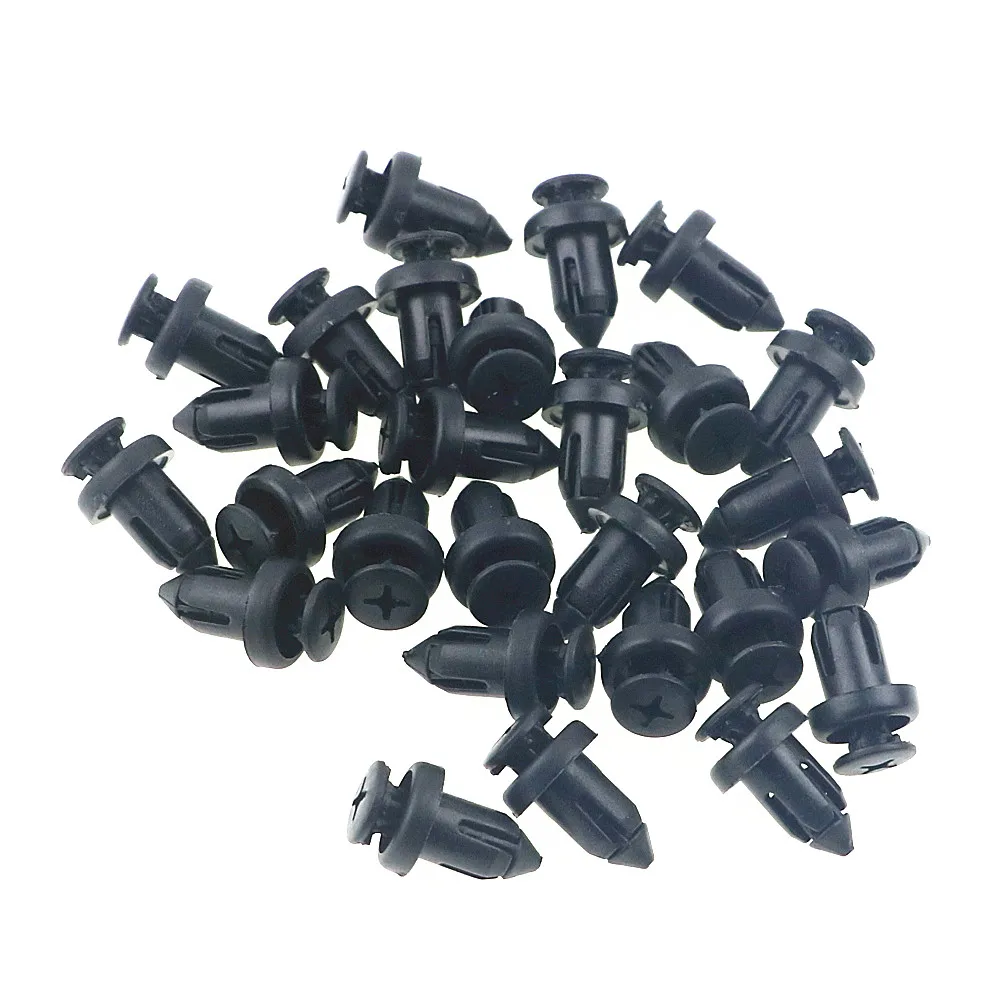 LEDTENGJIE 100Pcs Push-type Plastic Rivets Clips Auto Vehicle Car Bumper Clips Retainer Fastener Rivet Door Panel Fender Liner