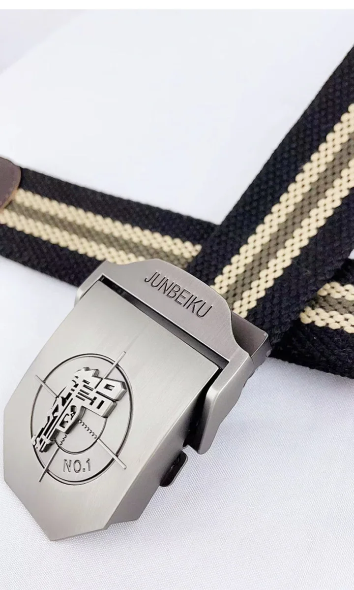Maikun Metal Automatic Buckle Canvas Belts for Men Military Tactical Men Belt Casual Style Men Belt