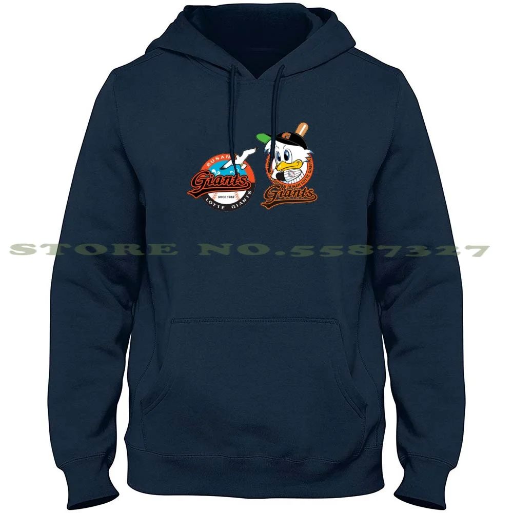 Lotte Giants Logo And Mascot-Kbo 100% Pure Cotton Hoodie Tshirt South Kbo Korean Baseball Organization Tigers Club League