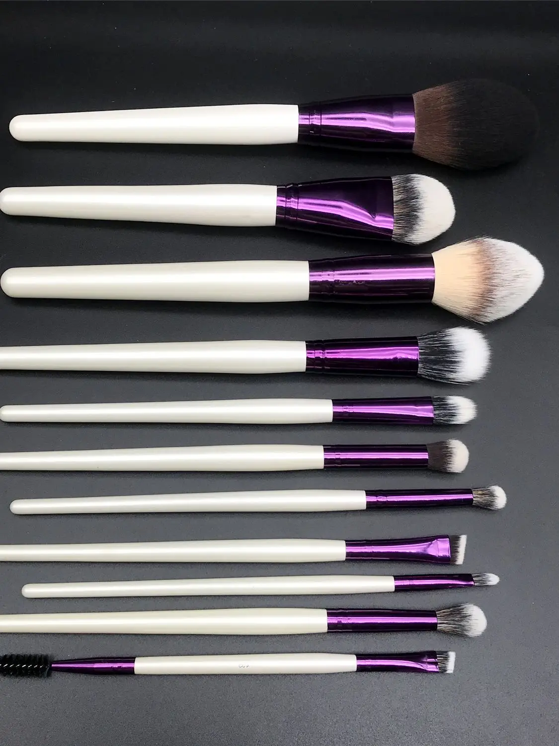 YLovely Super Soft Pro Quality Synthetic White Purple Cosmetic Powder Blush Eyeshadow Eyeline Mask Makeup Brush Set