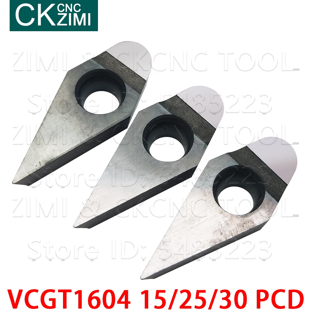 VCGT160415 PCD VCGT160425 PCD VCGT160430 PCD insert Diamond blade CNC Turning Metal lathe tool VCGT 1604 for copper and aluminum