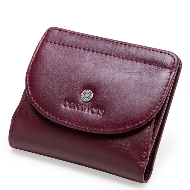 New Fashion Genuine Leather Women Small Wallet Luxury Brand Female Short Slim Hasp Coin Purse Card Holder Money Bag High Quality