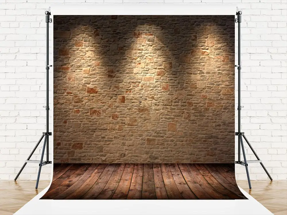 VinylBDS 2X3M Retro Brick Wall Photography Backdrops Vintage Wood  For Anybody Backdrops Photo Studio NTZC-014