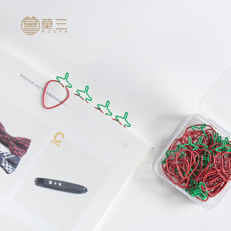 Stationery Strawberry Paper Clip Special-shaped Office Table Accessories Clips Oficina Clip Kawaii Pink Clips Love Paper Clip