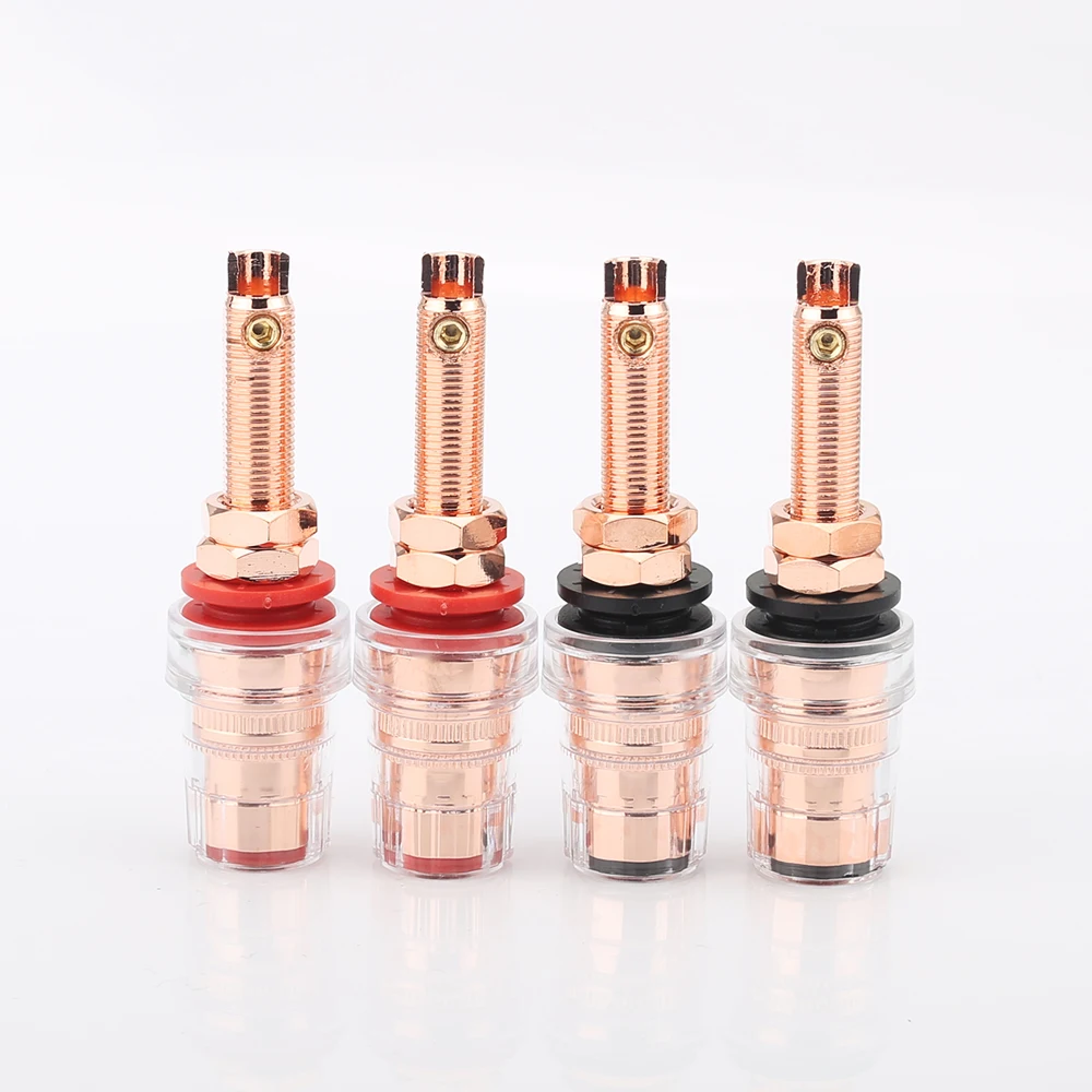 

4pcs Audiocrast Hi-End pure Red Coppper Hifi audio Speaker Amplifier Binding Post Terminal 65mm