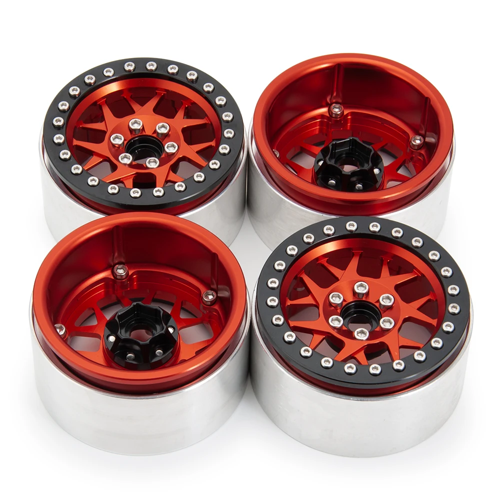 YEAHRUN Alloy Metal 2.2inch Beadlock Wheel Rims Hubs 115g 35mm Thickness for TRX-4 Axial Wraith 1/10 RC Crawler Car Part