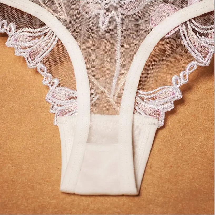 صافي الغزل كامل شفاف التطريز مثير الملابس الداخلية النسائية الجنس إغراء T السراويل السيدات المثيرة الملابس الداخلية G سلسلة ثونغ S1062 #4