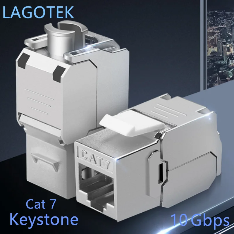 12/24pcs RJ45 Keystone Cat7 Cat6A Shielded FTP Zinc Alloy Module Network Keystone Jack Connector Adapter 10GB Network