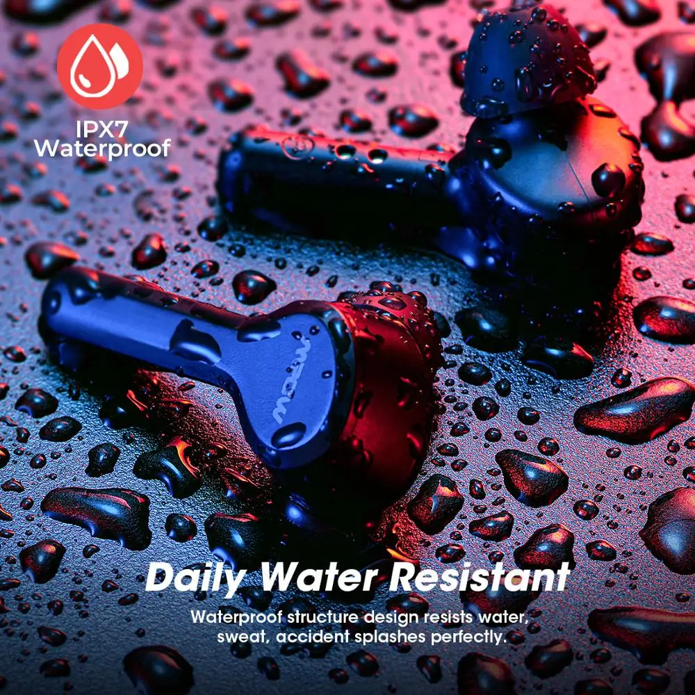 MPOW M9 في الأذن سماعات لاسلكية بلوتوث 5.0 ستيريو IPX7 سماعات مقاومة للماء مع 30H بلاي تايم للهواتف الذكية iOS أندرويد