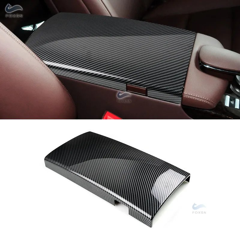 

For Mercedes Benz S Class W221 2008 2009 2010 2011 2012 ABS Carbon Texture Center Console Lid Armrest Box Protective Cover Trim