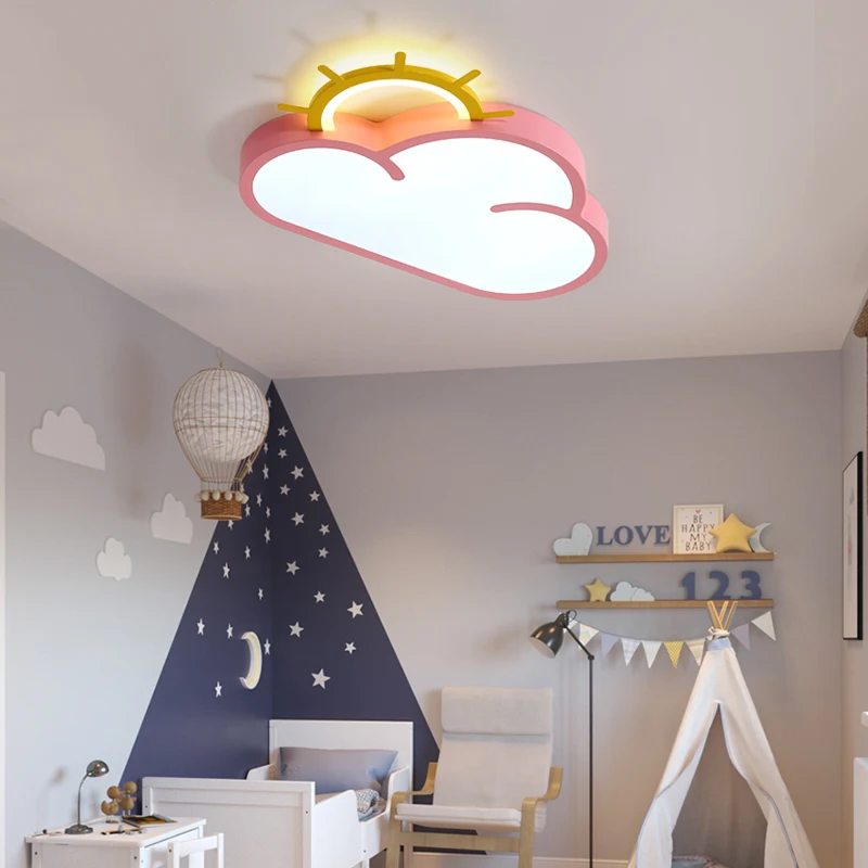 pink ceiling light LED baby ceiling lights For Bedroom kids room modern minimalism creative design cloud light fixture