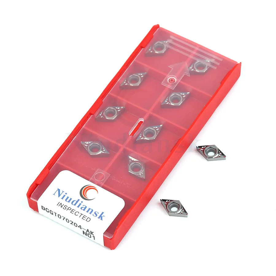 10 Buah DCGT070202 DCGT070204 DCGT070208 AK N01 Carbide CNC Lathe Turning Insert Internal Turning Tool Cutting Insert untuk Aluminium