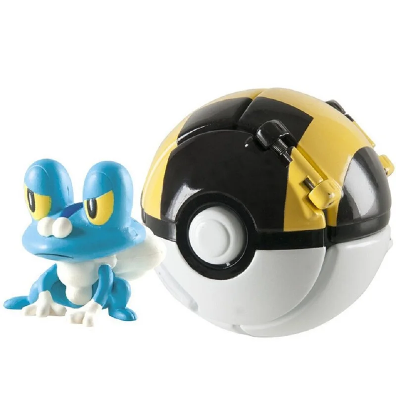 4Pcs/Set TOMY Pokemon Elf Ball Pikachu Pokeball Pocket Monster Variant Toy Action Figure Model Toys Kids Game Cosplay Toy Gift