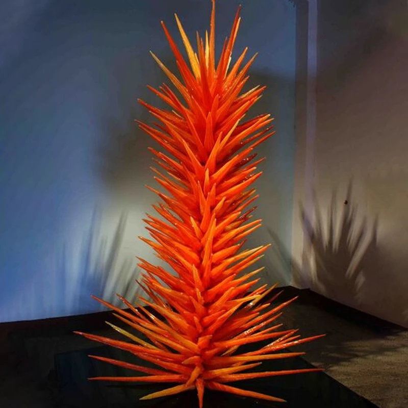 Creative Hand Blown Glass Tree Standing Orange Murano Glass Floor Lamp Living Room Garden Art Decoration