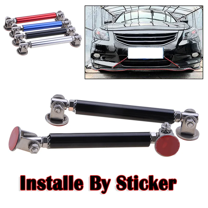 Universal Adjustable Front Bumper Lip Splitter Rod Strut Tie Bar Adhensive Support Kit Accessories 75mm/100mm/150mm/200mm