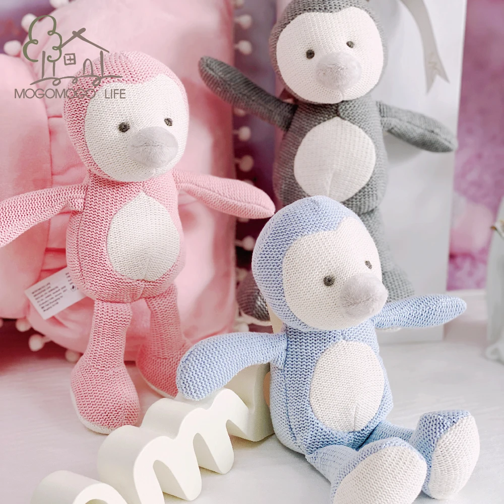 Luxury Grey Penguin Plush Toy Cute Newborn Baby Appease Animal Dolls Safe Quality Cotton Crotchet Aniaml Stuffed Soft Toys