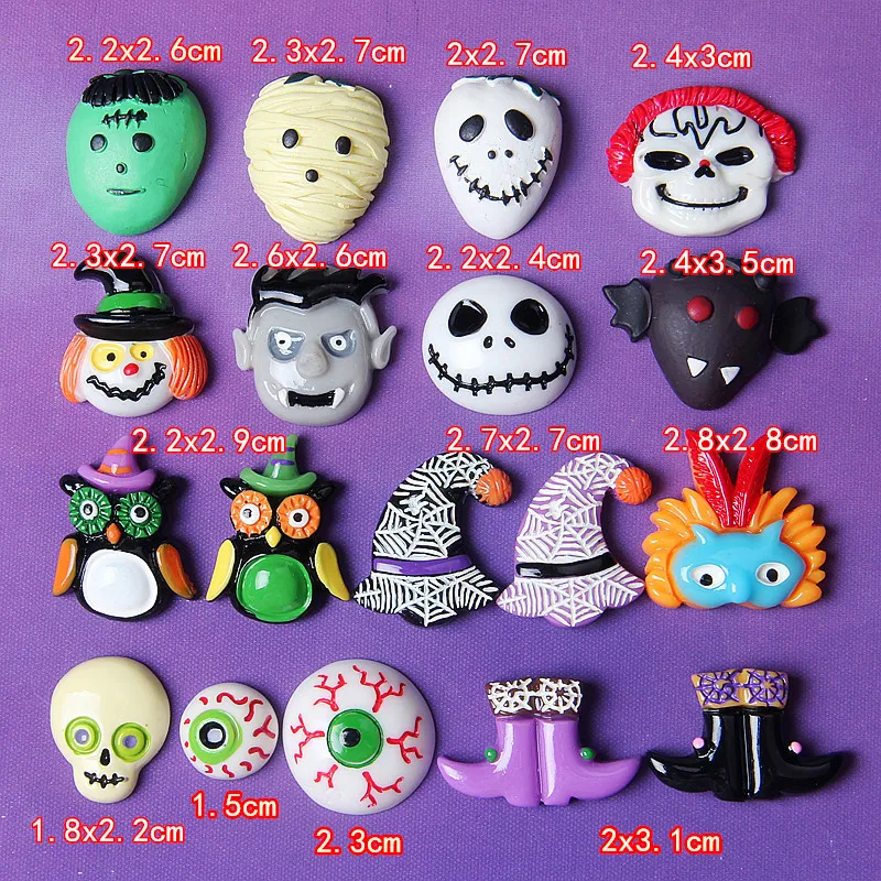 10pcs/lot Halloween Funny mask Ghost eyeball Flatback Resin Cabochon Scrapbooking Fit Phone Embellishments Diy Finding XL811