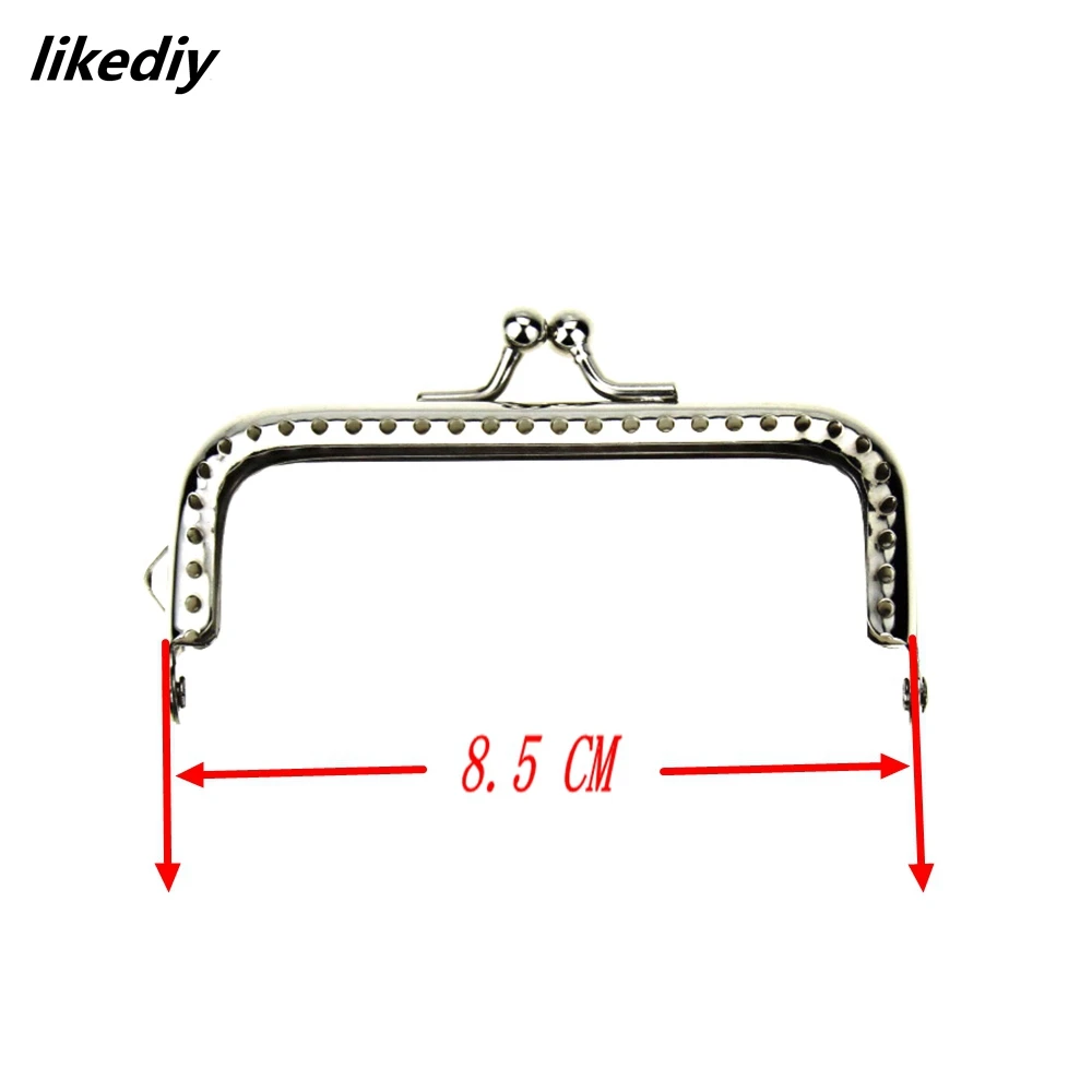 1 Piece Square Glossy Silver Basic Metal Purse Frame Kiss Clasp Lock DIY Bag Accessories 8.5/10.5/12.5/15.5/18 CM
