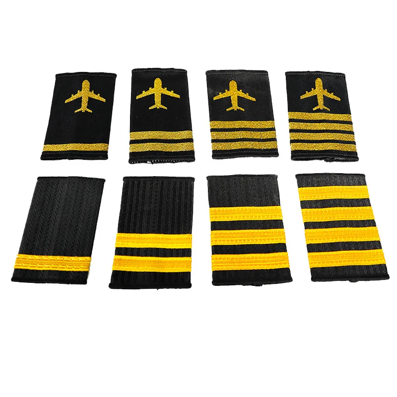100Pcs Clothing Decor Epaulettes Professional Pilots Uniform Epaulets Bars Shirts Craft Shoulder Badges Garment DIY Accessory