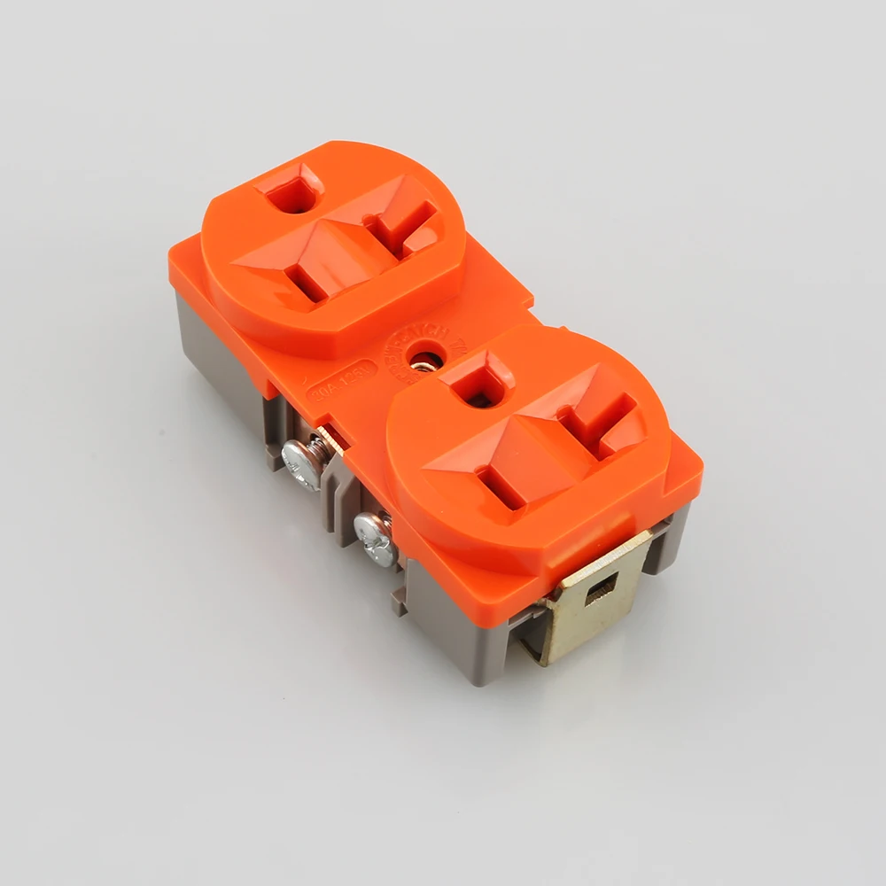 HiFi Receptáculo De Energia Tomada, Distribuidor De Cobre Vermelho, Alta Qualidade, EUA 20A, 2PCs, 4PCs, Preto