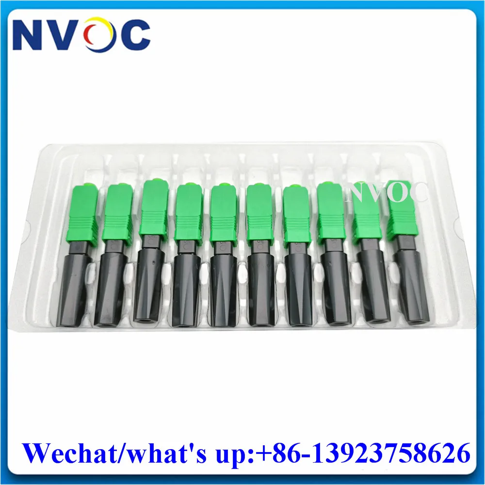 100Pcs Fiber Optic Fast Connector Embedded SC/APC UPC,50mm FTTH Quick Field Assembly Straight Tail for Drop Cable