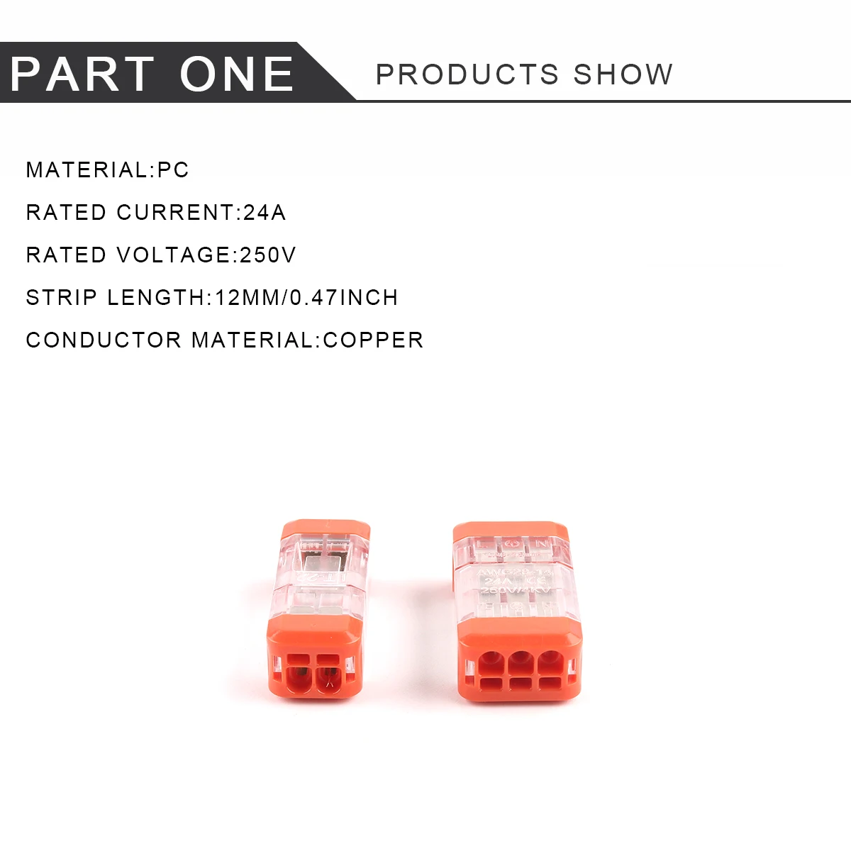 2/3 Pin Docking Pluggable Wire Connector Fast wiring via push-in termination of solid conductors Electric Connectors Terminals