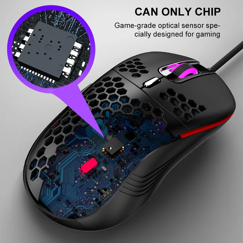 4800DPI Professional Gaming Mouse For computer USB Wired Macro Mouse Gamer with RGB Light For Laptop Breathable Mause gamer