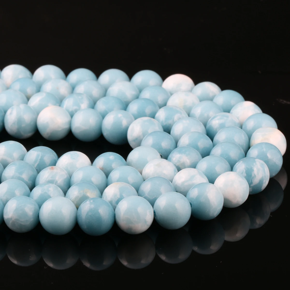 Larimar Gem Round Loose Beads Ocean Gem High Quality Beads for DIY Jewelry Making Bracelet Necklace Gifts 4 6 8 10 12 M