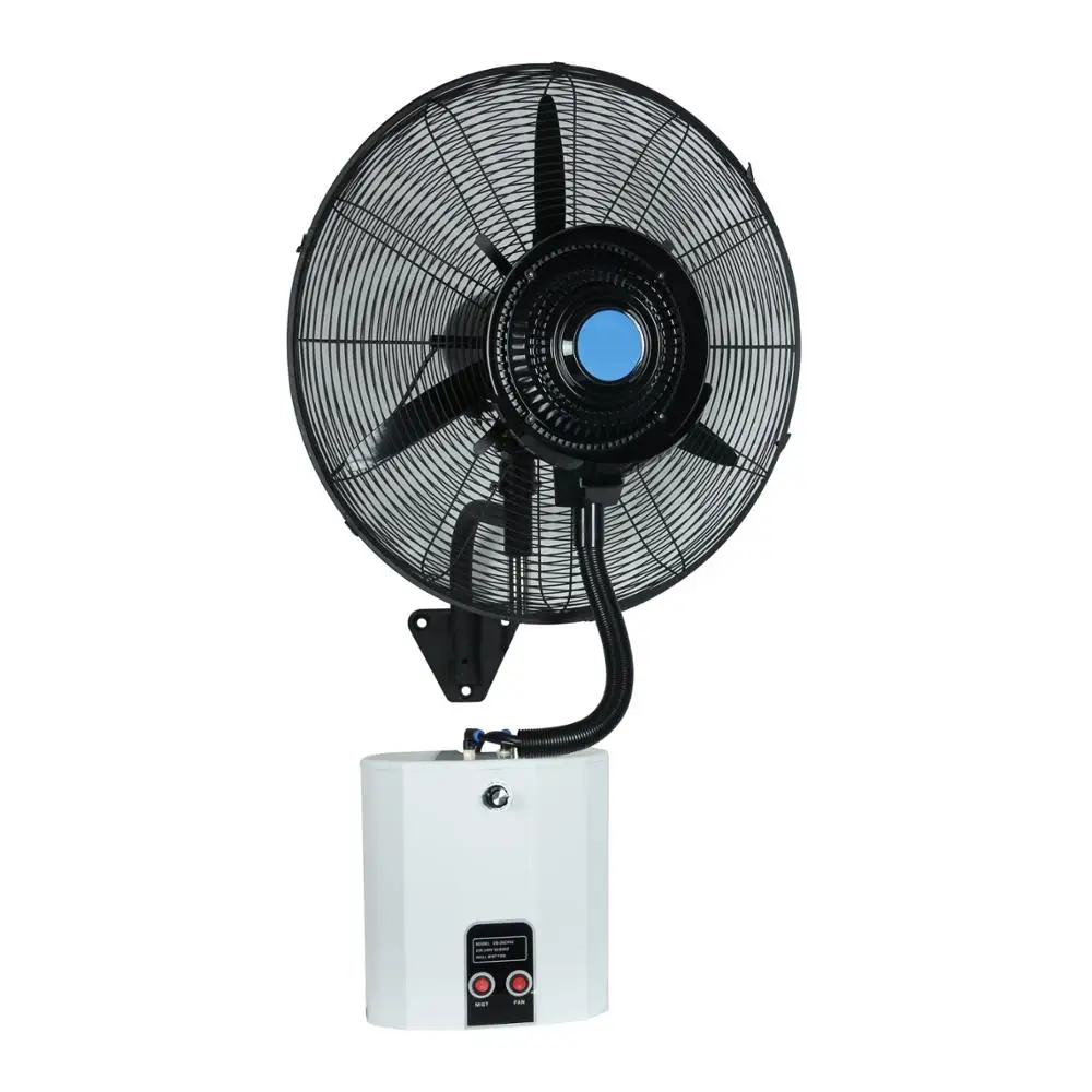 26/30inch industrial ventilating outdoor misting fan water mist fan 12L tank capacity humidifier wall mounted water mist fan