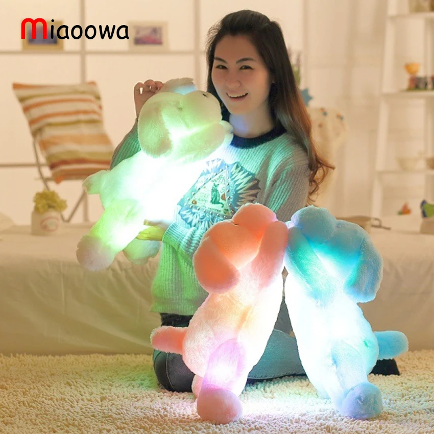 1pc 50cm Colorful Glowing Dogs Luminous Plush Children Toys For Girl Baby Kids Toy Dogs Lovely Christmas Gift Doll