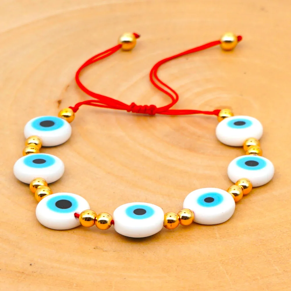 Czeski Evil Eye bransoletka z paciorkami dla kobiet Trendy kule pleciona lina bransoletki biżuteria Bijoux Pulsera 2021 nowy